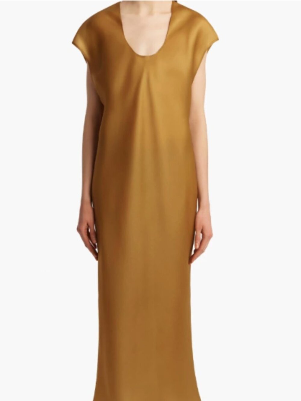 Khaite Darby Scoop Neck Midi Dress Color Dijion